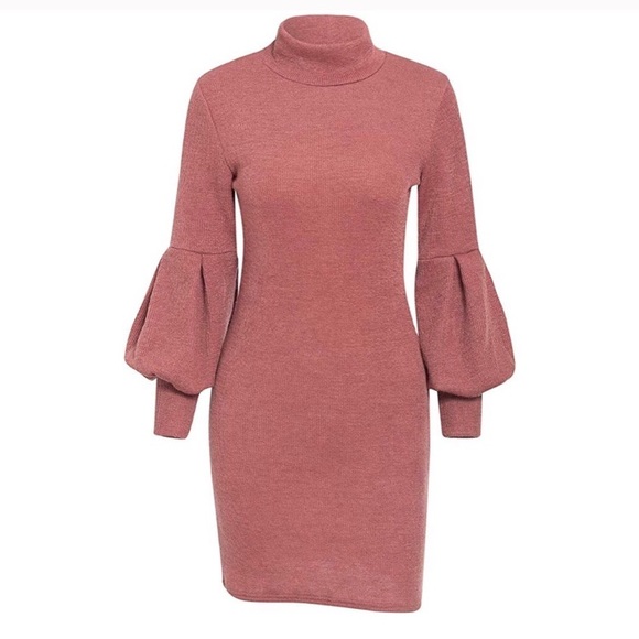 Long Sleeve Women’s turtleneck sweater dress - Picture 3 of 5